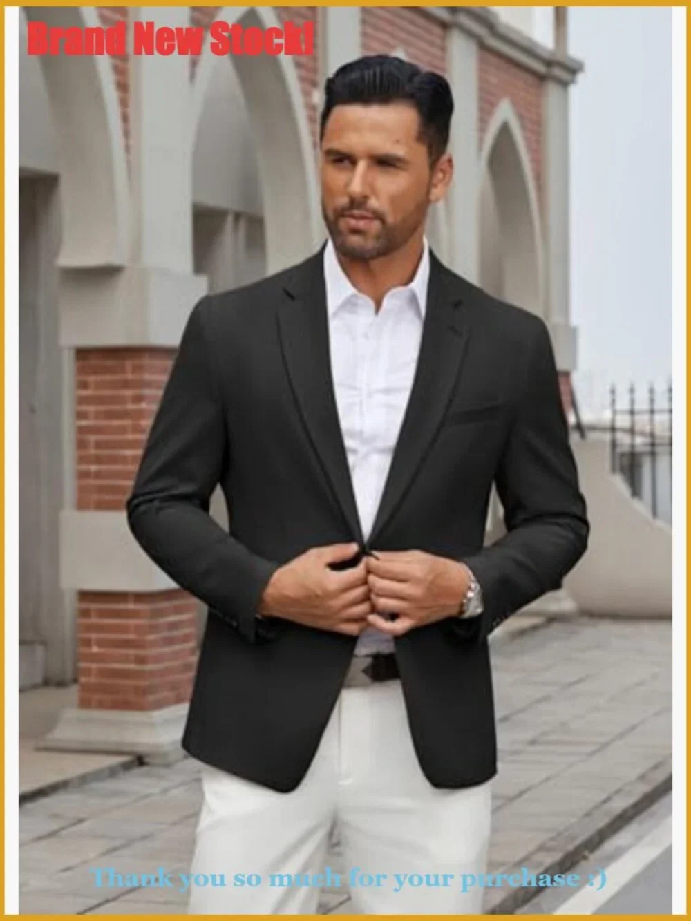 Lightweight Sport Coat Regular Fit Two Button Blazer Polyester Blend - Picture 2 of 7